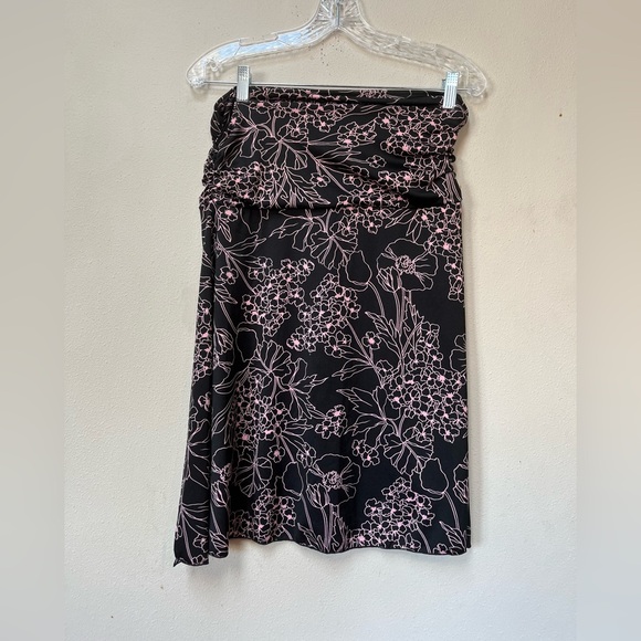 Vintage Dresses & Skirts - Love Me Kiss Me Vintage Y2K Stetchy Pink Floral Mini Skirt Medium